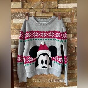 Mickey Mouse Disney Christmas cable knit sweater for kids size 6/7
